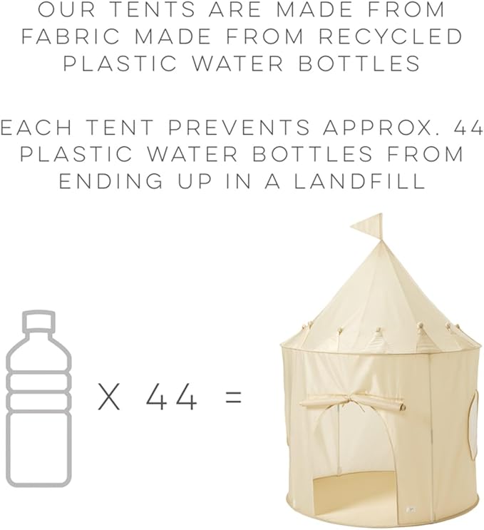 3 Sprouts Kids Play Tent - Sustainable Recycled Fabric β Fun Spacious Childs Playhouse for Indoor Games for Boys & Girls - Durable Fort Pop Up House for Toddlers & Children Age 3-10 - Terrazzo Beige