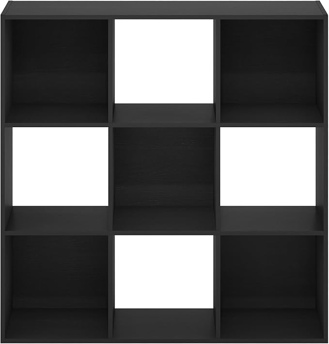 Furinno PELLI Closet Organizers and Storage, 9-Cube Closet Organizer, Open Shelf Closet Storage, for Wardrobe, Bedroom, Living Room, Americano