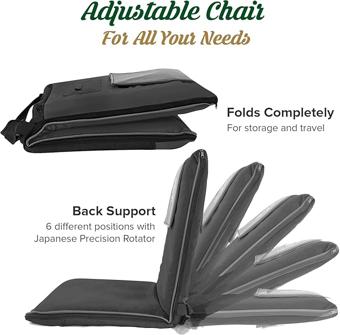 Japanese Meditation Floor Chair with Back Support for Adults - Premium Meditation Chair with Adjustable & Foldable Back for Seating, Yoga & Gaming β Folding Backjack Chairs with Backrest for Adults