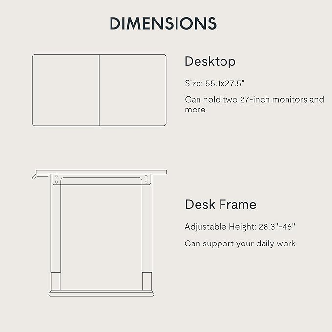 FLEXISPOT 4 Legs Standing Desk 55 x 28 Inch Electric Adjustable Height with Splice Board Home Office Sit Stand Up Desk, Black Top + Black Frame