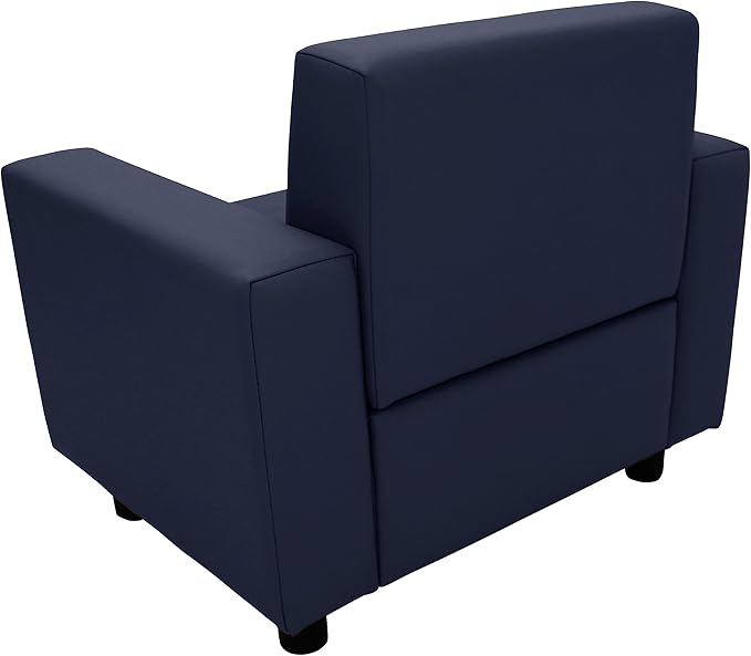 Factory Direct Partners SoftScape Inspired Playtime Classic Reading Chair, Children's Commercial-Grade Upholstered Furniture for Home, Daycare, Preschool, Library; Comfy Modern Design - Navy, 14472-NV