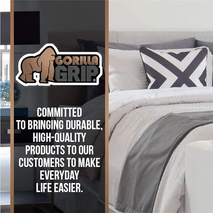 GORILLA GRIP Non Slip Mattress Gripper, Prevents Mattresses from Sliding and Holds Bed in Place, Pad Grips Beds, Sofa, Couch, Chair Cushions and Helps Keep Topper from Slipping, 2 Pack Pads, Queen
