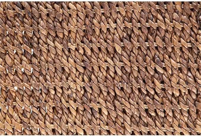 MAKLAINE 62.5" Banana Leaf Panel Headboard in Honey/Dark Brown