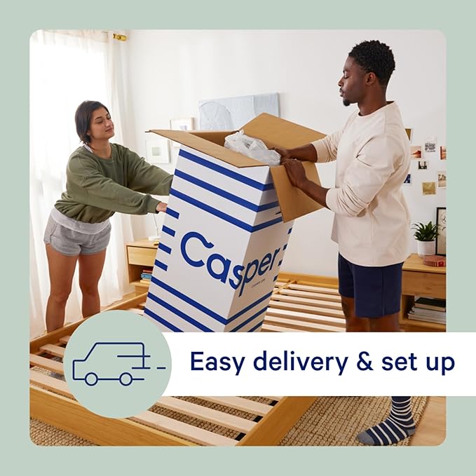 Casper Sleep Original Hybrid Queen Mattress – Medium Feel with Zoned Support – Motion Isolation – Breathable, Cooling Memory Foam – 100-Night Trial – CertiPUR-US
