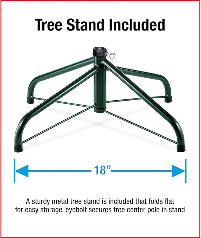 National Tree Company Artificial Pre-Lit Slim Christmas Tree, Green, Kingswood Fir, Multicolor Lights, Includes Stand, 7.5 Feet