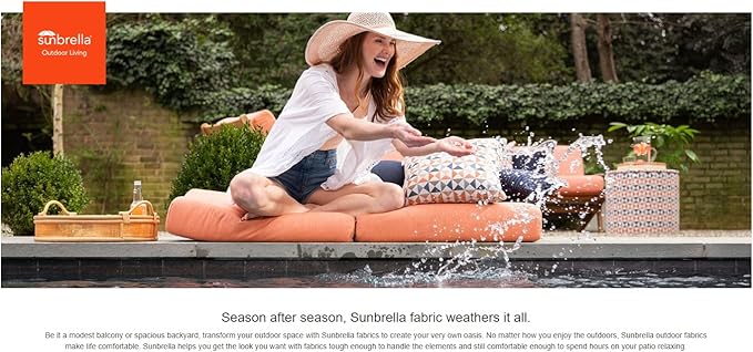 Sunbrella Patio Cushions - (2 Pack) - 20" W x 18" L x 2.5" T, Outdoor Chair Cushion with Comfort, Style & Durability Designed for Outdoor Living - Made in The USA
