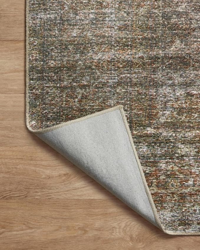 Loloi Amber Lewis Billie Collection, Tobacco & Rust 3'-6" x 5'-6" Area Rug – Antique & Distressed Accent Rugs for Living Room, Bedroom, Entryway & Hallway, No Shed High Traffic Area Home Decor Rug