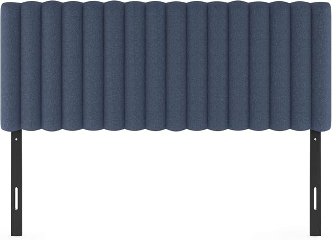 Furinno Roanne Upholstered Tufted Headboard, Full, Denim