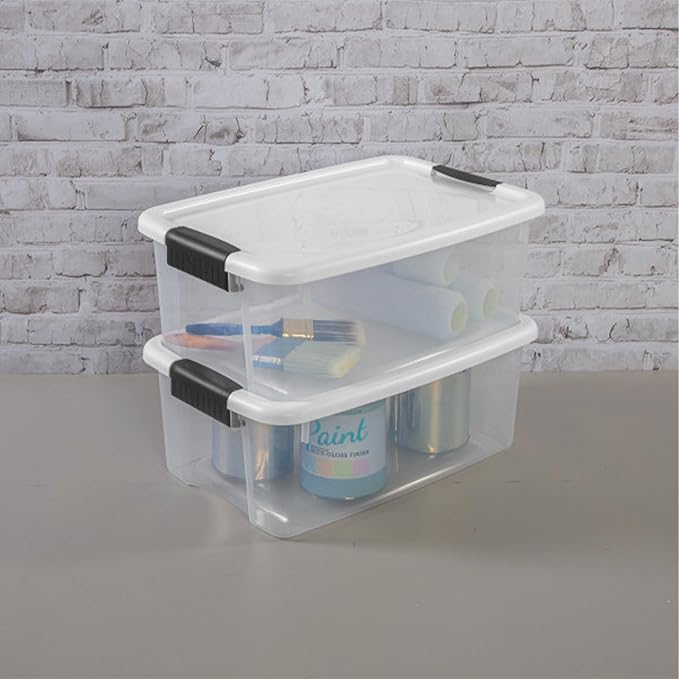 Sterilite 4 Set of 56-Quart Wheeled Storage Bin & 6 Set of 18-Quart Plastic Storage Container w/Latching Lid and Clear Base for Home Organization
