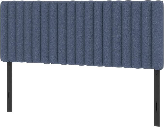 Queen Size Upholstered Headboard Only, Channel Tufted Headboard with Adjustable Height, Easy Assembly, Navy Blue