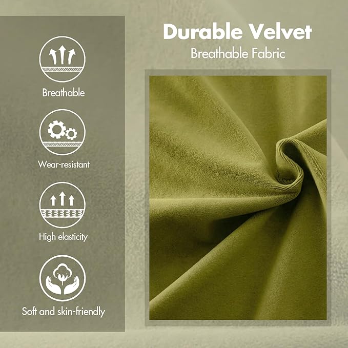 Green and Gold Modern Dining Chairs Set of 2, Velvet Upholstered Barrel Armchairs with Metal Legs for Kitchen Island, Mid Century Accent Chairs for Dining Room Living Room, Open-Back