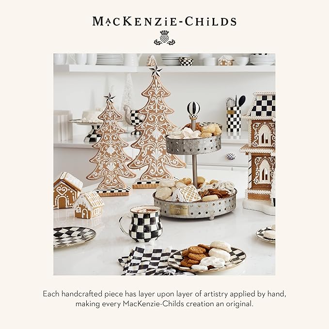 MACKENZIE-CHILDS Tabletop Christmas Tree, Decorative Tree for Christmas Decor, Small, Gingerbread Cookie
