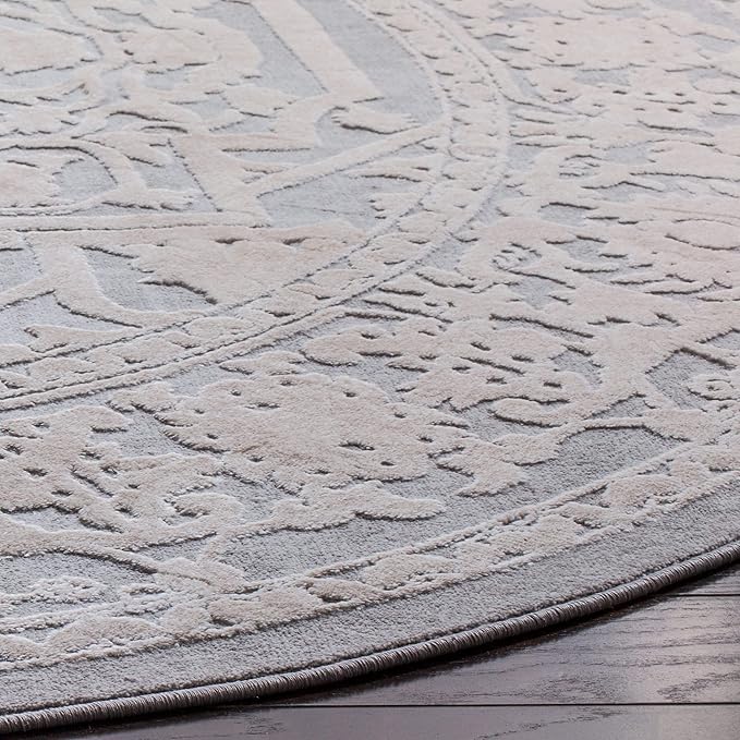 SAFAVIEH Reflection Collection Runner Rug - 2'3" x 10', Light Grey & Cream, Non-Shedding & Easy Cleaning, Ideal for Living Room, Bedroom (RFT665C)