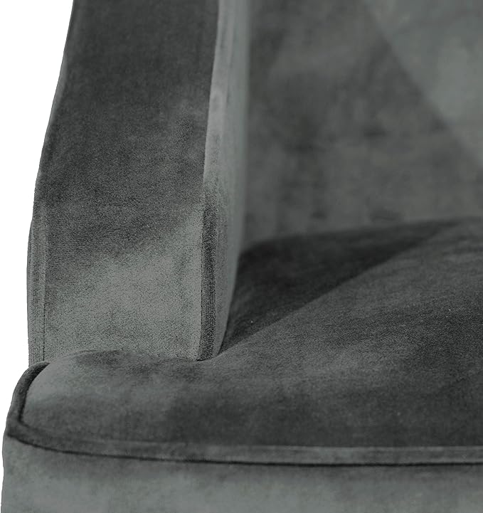 Homepop Home Decor Upholstered Classic Swoop Arm Accent Chair Accent Chairs for Living Room & Bedroom Decorative Home Furniture, Dark Grey