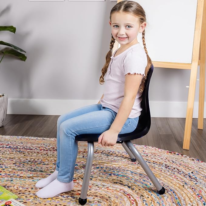 Chair and Table Set for Schools - Round Table About 36" Diameter - Height Adjustable Legs -Spray Edges - and Four Luxurious Classroom Chairs - for Commercial Spaces