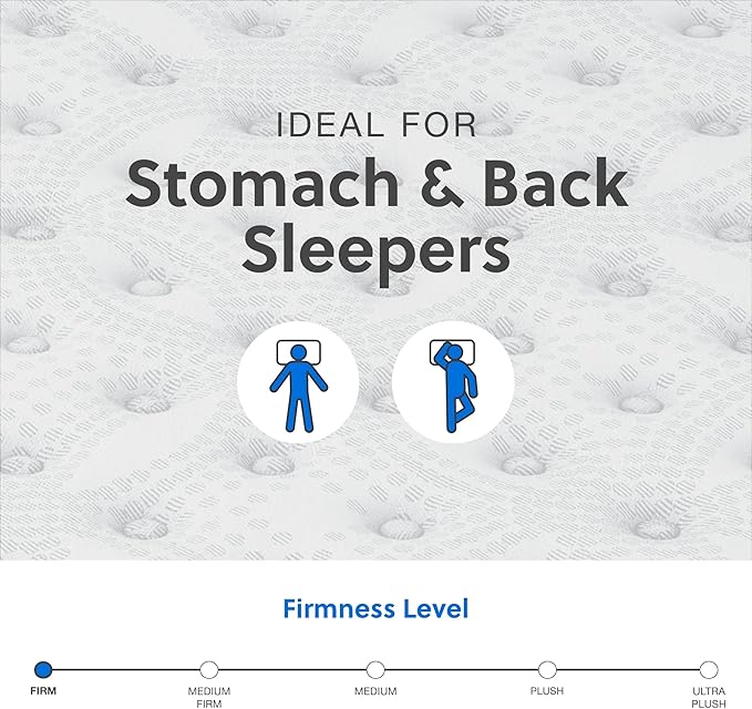 Signature Design by Ashley King Size Comfort Plus 10 Inch Hybrid Mattress with Lumbar Support Gel Memory Foam, Fiberglass Free, Mattress In A Box