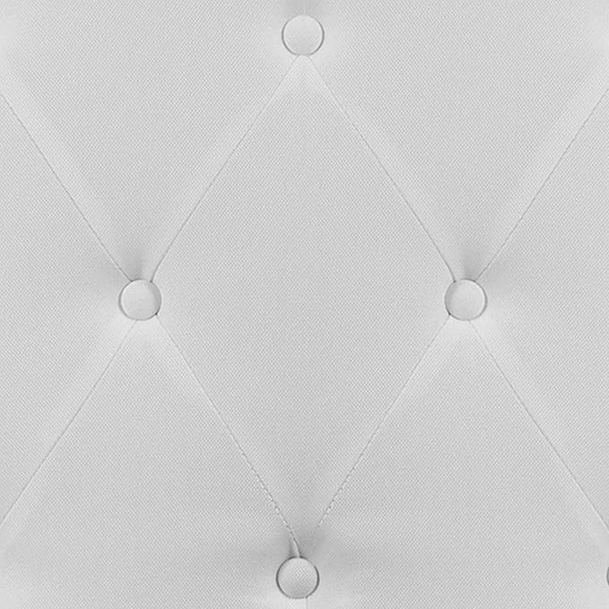 EMMA + OLIVER Tufted Upholstered Queen Size Headboard in White Fabric