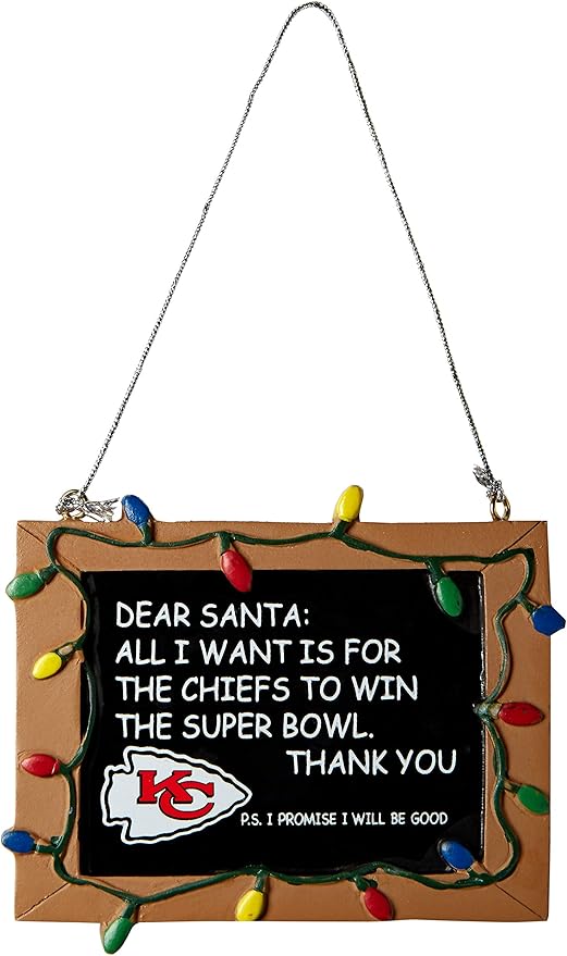 NFL Resin Holiday Christmas Chalkboard Sign Ornament