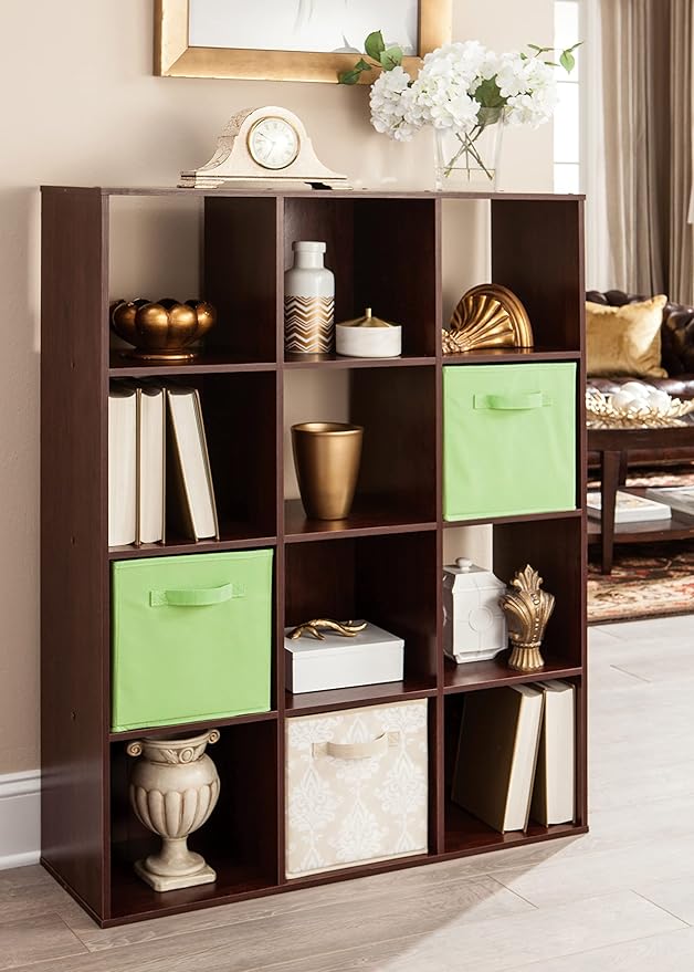 ClosetMaid Cubeicals 12 Cube Storage Shelf Organizer Bookshelf, Stackable, Vertical or Horizontal, Easy Assembly, Wood, Dark Cherry Finish