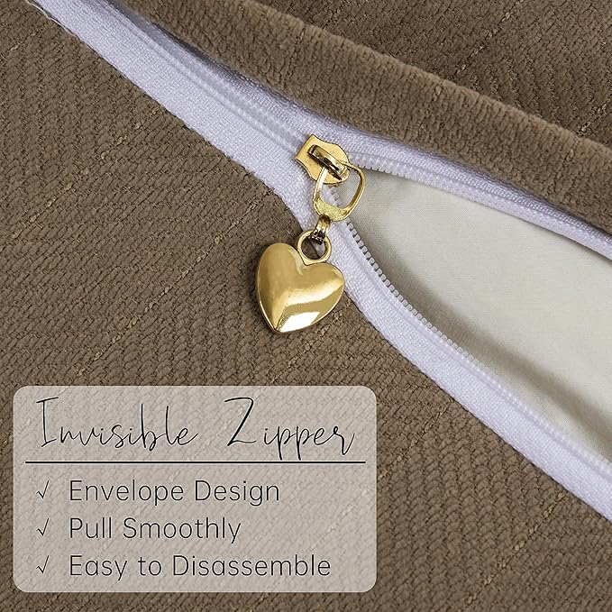 ZWJD Brown Pillow Covers 16x16 Set of 2 Chenille Throw Pillow Covers with Elegant Design Soft and Luxurious Decorative Throw Pillows for Couch, Bed, and Home Decor