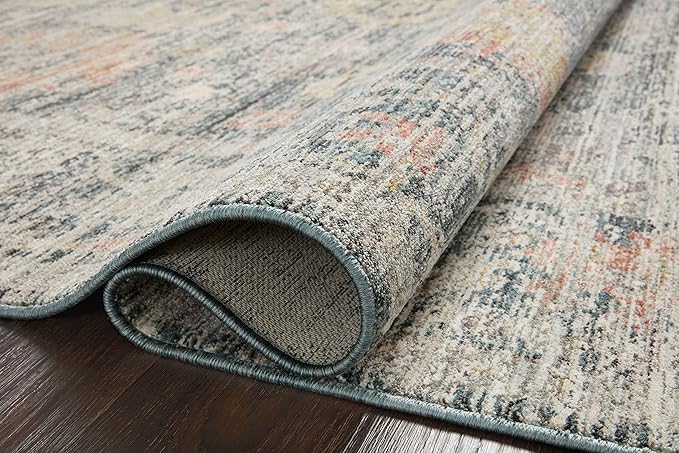 Loloi Magnolia Home by Joanna Gaines Millie Collection MIE-01 Blue/Multi 2'-7" x 10'-0", .25" Pile Height, Runner Rug