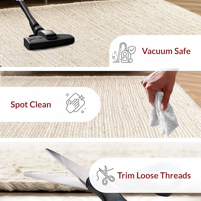 nuLOOM 2x14 Rigo Jute Hand Woven Area Rug, Off White, Solid Farmhouse Design, Natural Fiber, For Bedroom, Living Room, Dining Room, Hallway, Office, Kitchen, Entryway