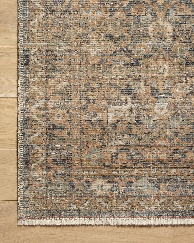 Loloi Amber Lewis Molly Collection MOL-02 Denim/Gold 9'-6" x 13'-6" Low Pile Area Rug