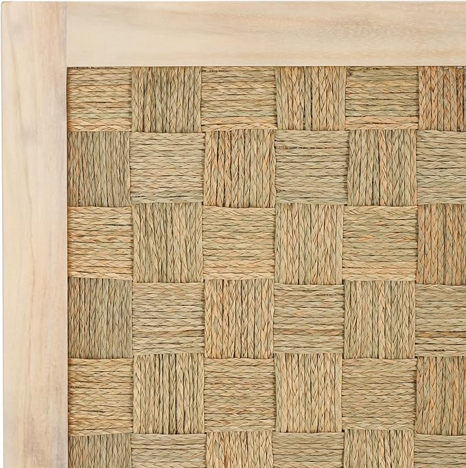 SAFAVIEH Home Collection Halvor Rattan King Size Headboard White Wash Frame & Natural Brown