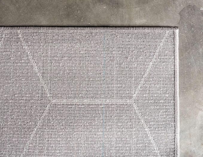 Unique Loom Trellis Frieze Collection Area Rug - Geometric (5' 1" x 8', Light Gray/ Ivory)