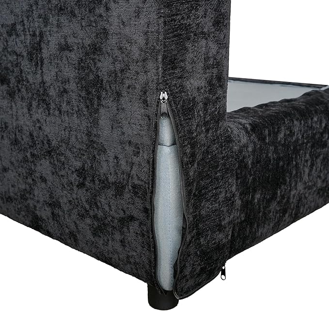 Cloud Couch Modular Sectional Sofa,100.5" U Shaped Couch, Oversized Convertible Wide Seater,3 Seater with 2 Ottomans for Living Room Set, Covers Washable&,Black