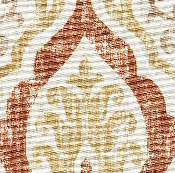 Homepop Home Decor | Upholstered Classic Swoop Arm Accent Chair | Accent Chairs for Living Room & Bedroom | Decorative Home Furniture,Orange and Cream Medallion