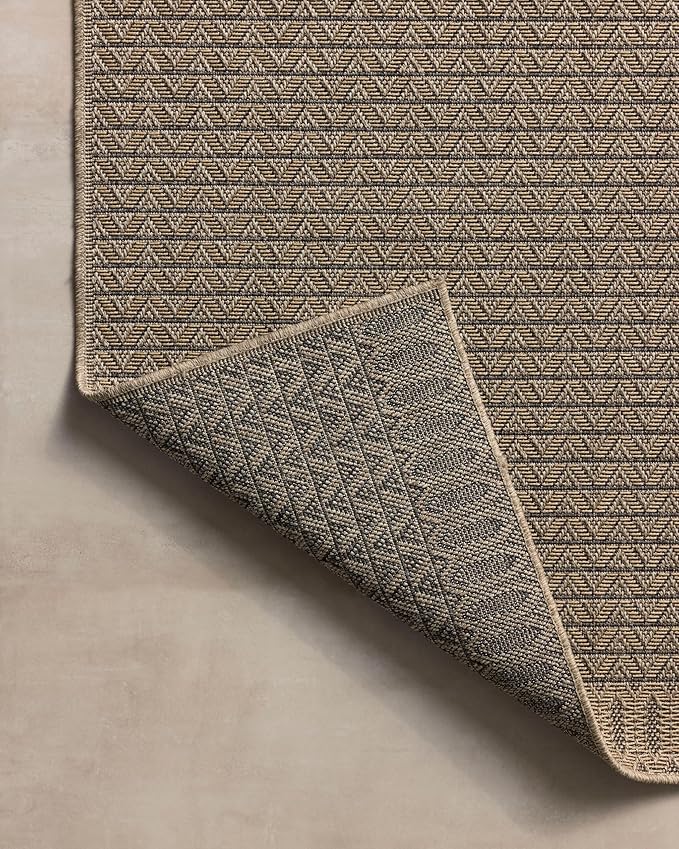 Loloi Chris Loves Julia Providence Collection PRC-05 Natural/Graphite 7'-6" x 7'-6", .12" Pile Height, Indoor/Outdoor Round Area Rug