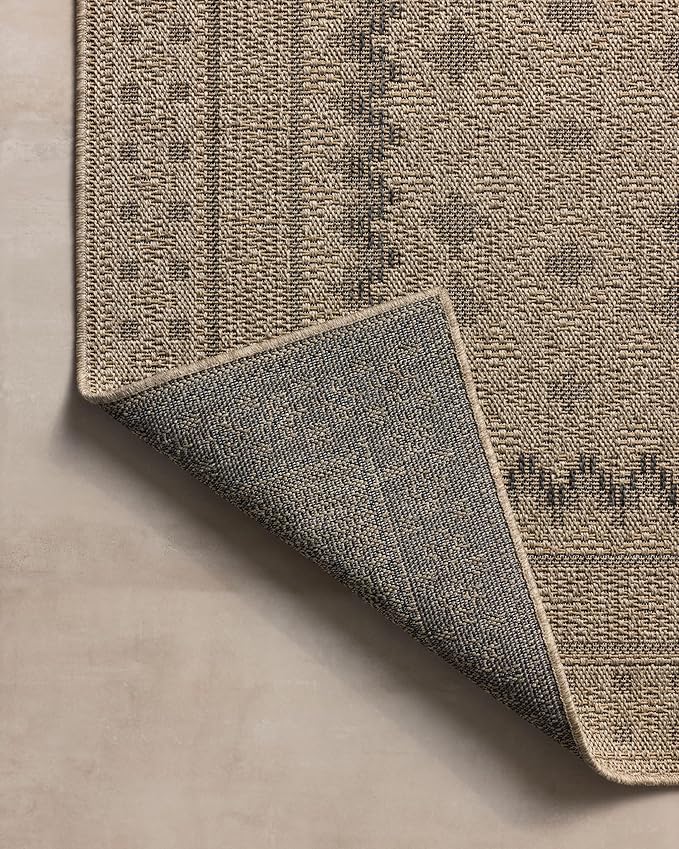 Loloi Chris Loves Julia Providence Collection PRC-06 Charcoal/Dove 7'-6" x 7'-6", .12" Pile Height, Indoor/Outdoor Round Area Rug