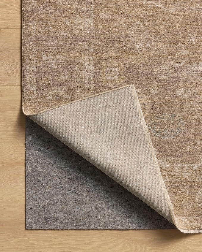 Loloi Chris Loves Julia Louisa Collection LOI-04 Taupe/Gold 9'-6" x 13'-1", .38" Pile Height, Area Rug