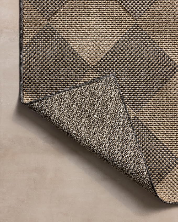 Loloi Chris Loves Julia Providence Collection PRC-04 Graphite/Sand 2'-3" x 7'-7", .12" Pile Height, Indoor/Outdoor Runner Rug