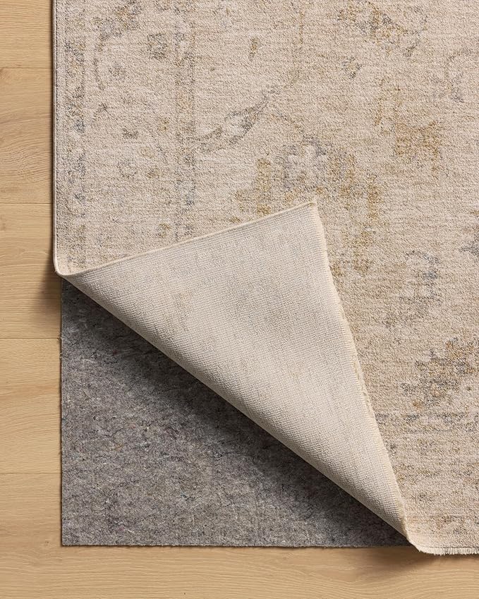 Loloi Chris Loves Julia Louisa Collection LOI-02 Oatmeal/Slate 2'-7" x 12'-0", .38" Pile Height, Runner Rug