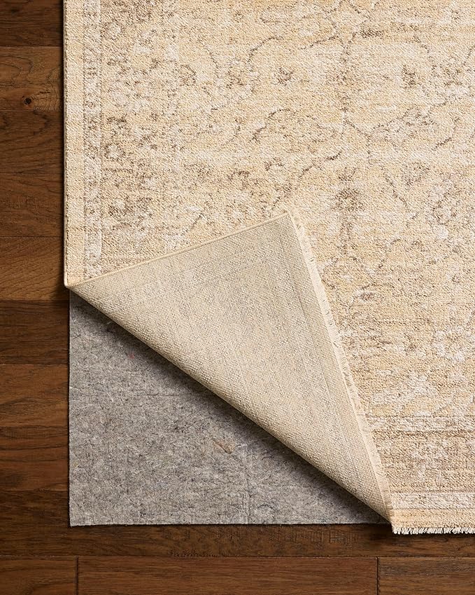 Loloi Chris Loves Julia Palma Collection PLM-10 Wheat/Bark 3'-6" x 5'-6" Fringe Accent Rug Vintage Style Boho Living Room Bedroom Carpet