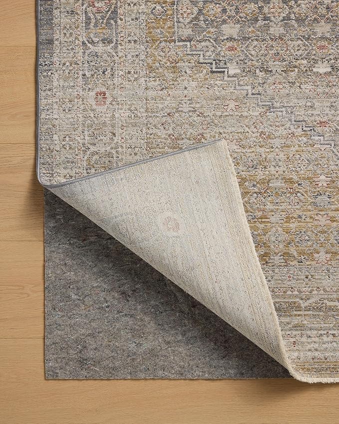 Loloi Chris Loves Julia Ida Collection IDA-02 Stone/Gold 6'-3" x 9'-4", .19" Pile Height, Area Rug