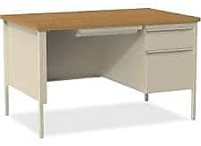 Lorell Single Right Pedestal Desk, 48 by 30 by 29-1/2-Inch, Putty Oak