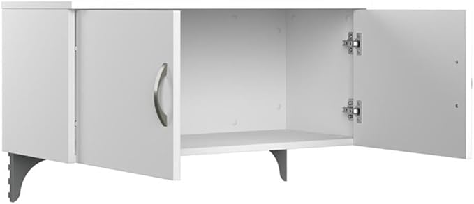 Bush Business Furniture Office in an Hour 65W L Shaped Cubicle Desk with Storage, Drawers, and Organizers in Pure White Modern Computer Table Set with Privacy Panels for Commercial Workspace