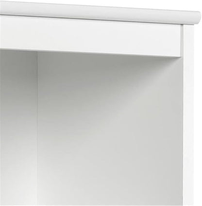 Prepac Narrow Coat Rack Freestanding Hall Tree with 3 Hooks, Entryway Furniture for Coat & Shoe Storage, Entryway Organization with Adjustable Shelf, 14.75"W x 72.5"H x 15.5"D, Set of 4, White