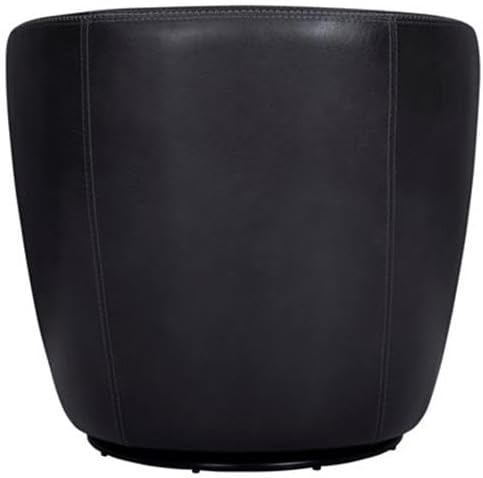 Pemberly Row Vintage Onyx Italian Leather Swivel Club Chair 2 Pack