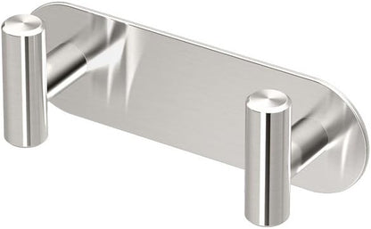 Gatco 1295 Modern Decor Wall Hook. Coat Hat Towel Robe Hook. For Entryway, Living, Kitchen, Bedroom. 2-hook. Satin Nickel on Premium Brass.