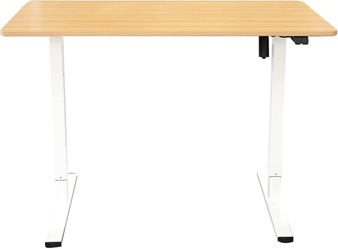 Stand Up Desk Store Electric Compact Standing Desk (Charcoal Frame/Natural Oak Top, 48” Wide)