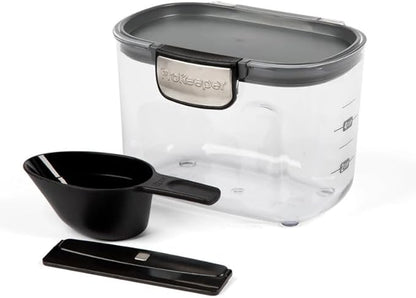 Progressive International ProKeeper+ Clear Plastic Airtight Food Baker's Kitchen Storage Organization Container Canister Set with Magnetic Accessories, 2- Piece Set (Specialty Flour 1.5-Quart)