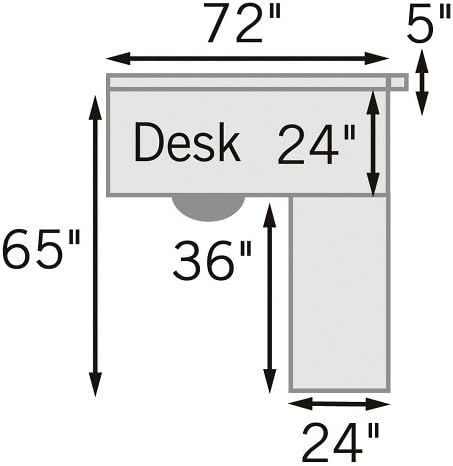nbf signature series L Shaped Computer Desk for Office Ergonomic Corner Desk with Reversible Return Working PC Desk in Gray Laminate Brushed Nickel Steel Frame