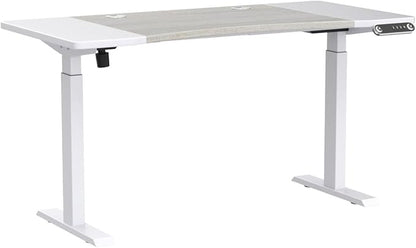 Radlove Dual Motor Height Adjustable Standing Desk, 63 x 30 Height Adjustable Computer Desk Sit Stand Desk Home Office Desks with Splice Board 265 lb Load Capacity White Frame + White Top