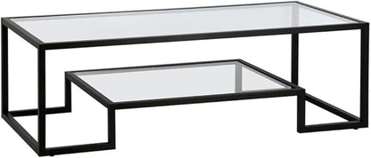 Henn&Hart 54" Wide Rectangular Coffee Table in Blackened Bronze, Modern coffee tables for living room, studio apartment essentials
