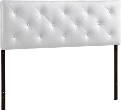Bohemian Bliss Modern and Faux Leather Upholstered Headboard White/King