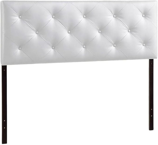 Bohemian Bliss Modern and Faux Leather Upholstered Headboard White/King